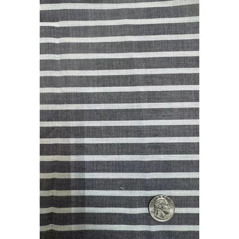 Gray White Striped Pattern Cotton Novelty COT-070