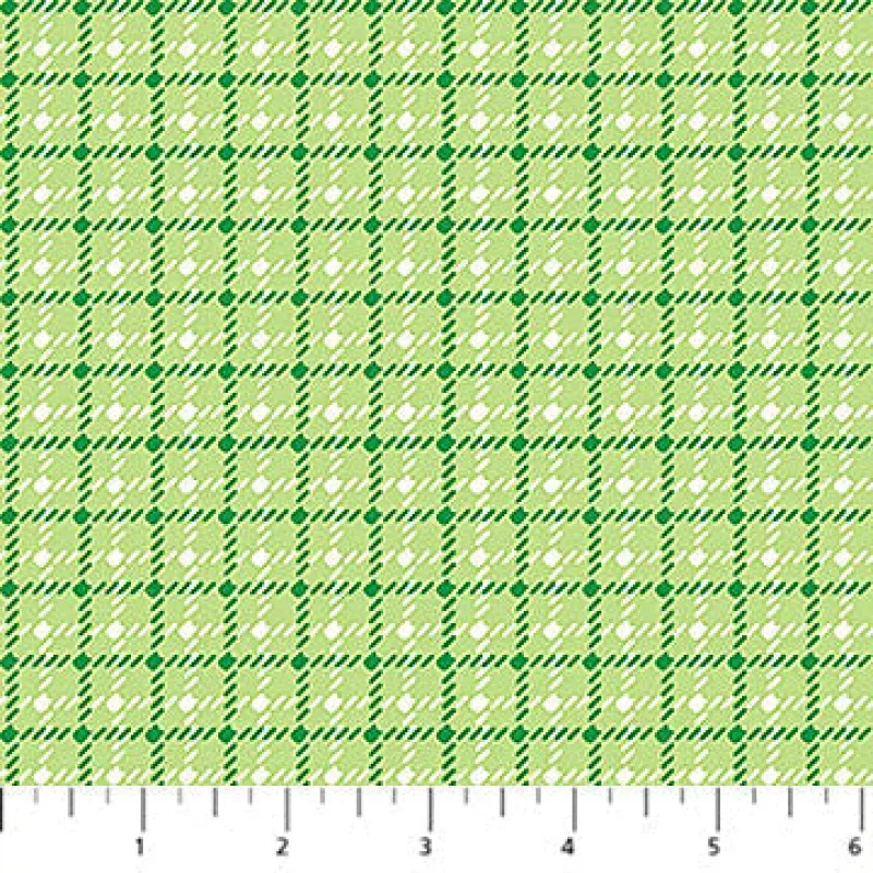 Green Houndstooth Squishmallows Cotton 44"/45" Fabric Per Yard