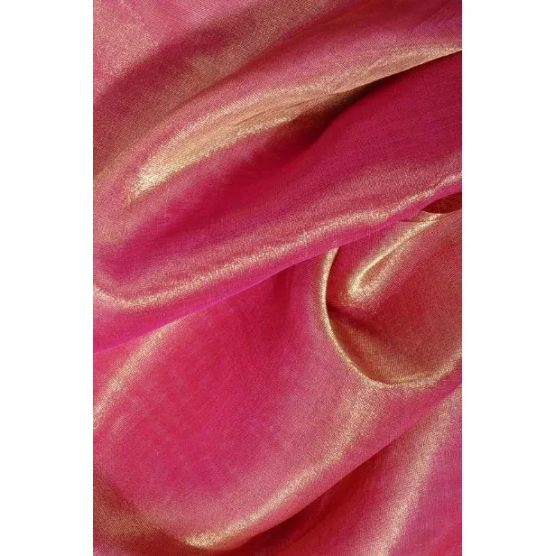 Green Magenta Metallic Organza Fabric