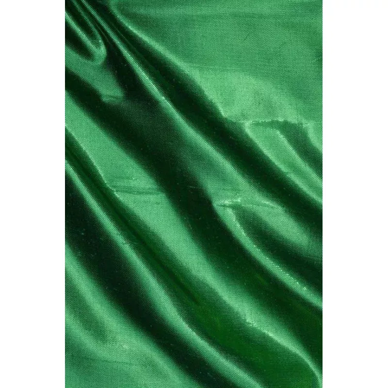 Green Metallic Shantung Silk Fabric