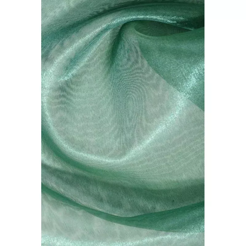 Green Spruce Metallic Organza Fabric