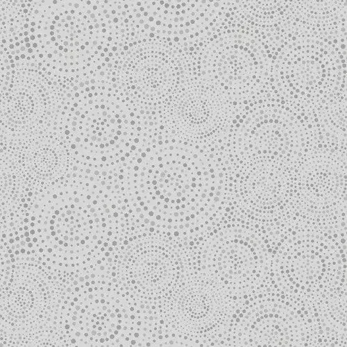 Grey Fog Hexi Dots Cotton Wideback Fabric per yard