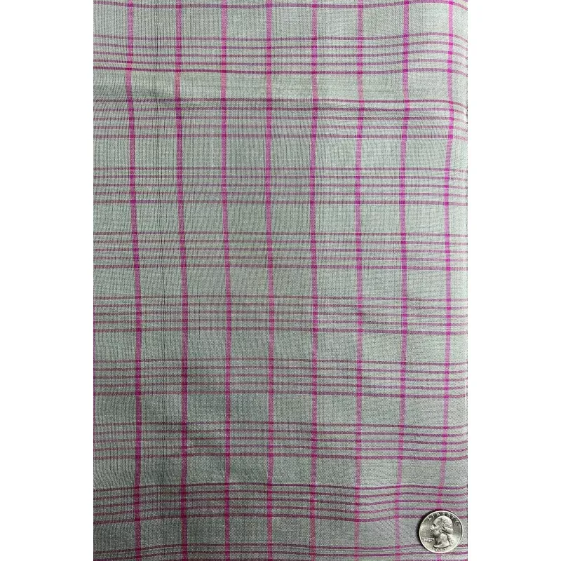Grey/Magenta Organza Plaids
