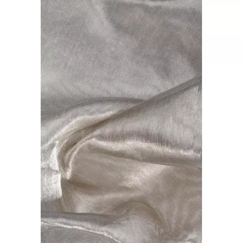 Grey Silver Metallic Organza Fabric