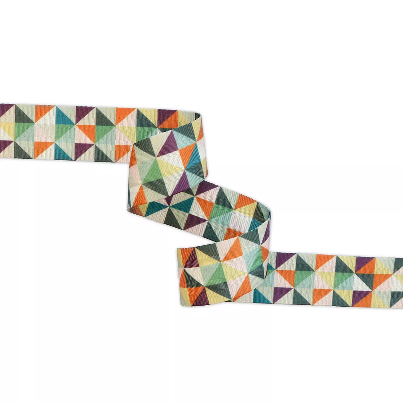 Half Square Triangle Multicolor Webbing 1-1 /2in x 3 yd