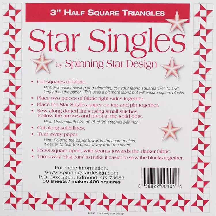 Half Square Triangle Singles 3″