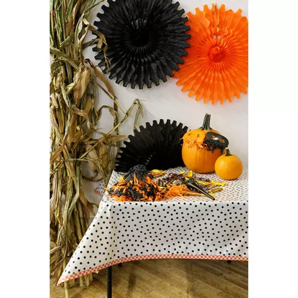 Halloween Black Dot Oilcloth Tablecloths