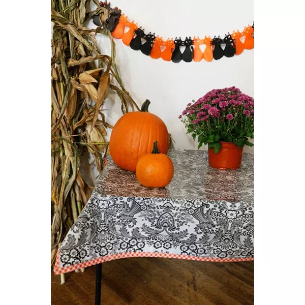 Halloween Toile Black Oilcloth Tablecloths