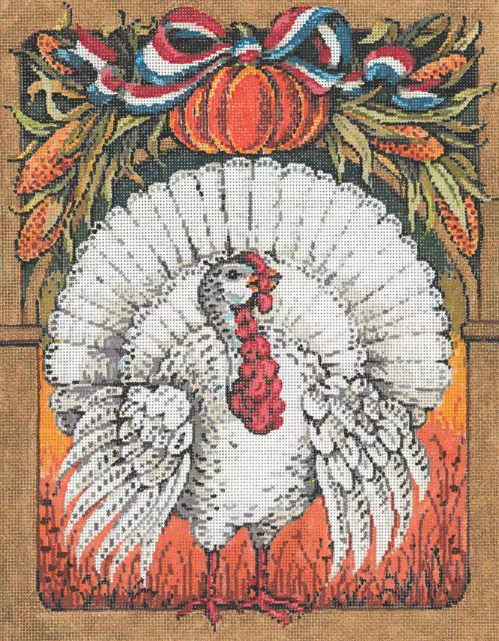 Handpainted Needlepoint Sandra Gilmore Gobbler 9x12