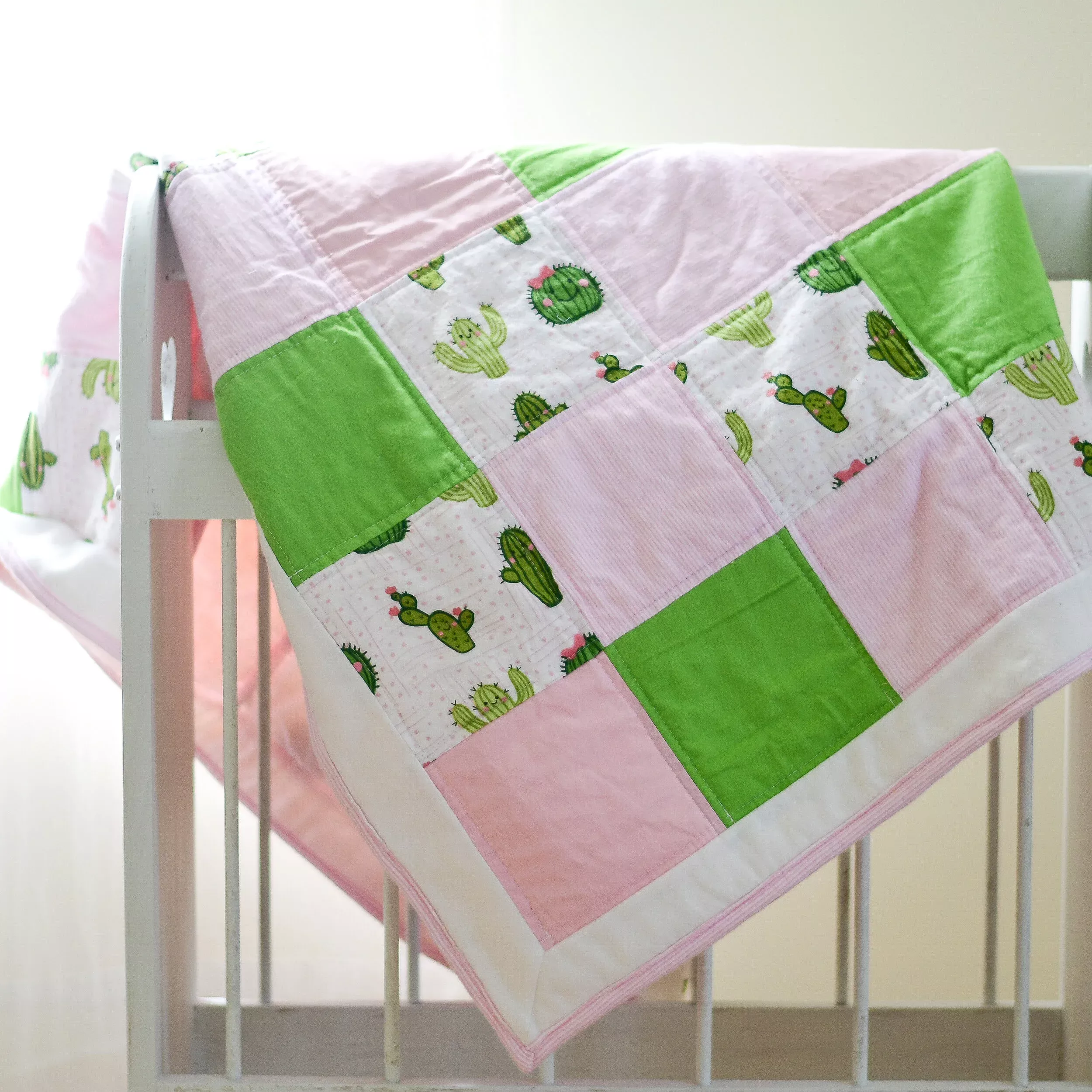 Happy Cactus Baby Quilt