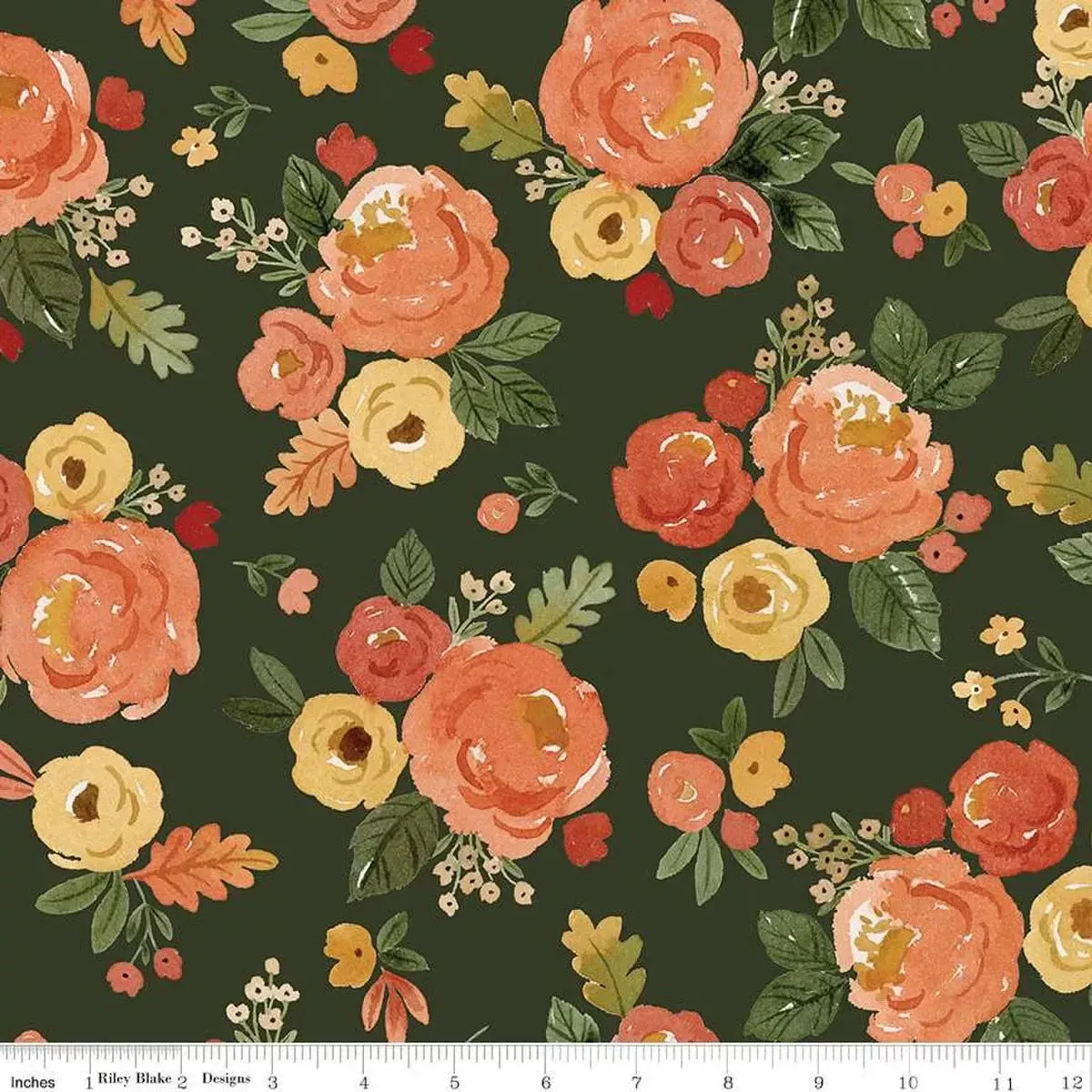 Happy Fall Days Floral Forest Cotton Wideback Fabric per yard