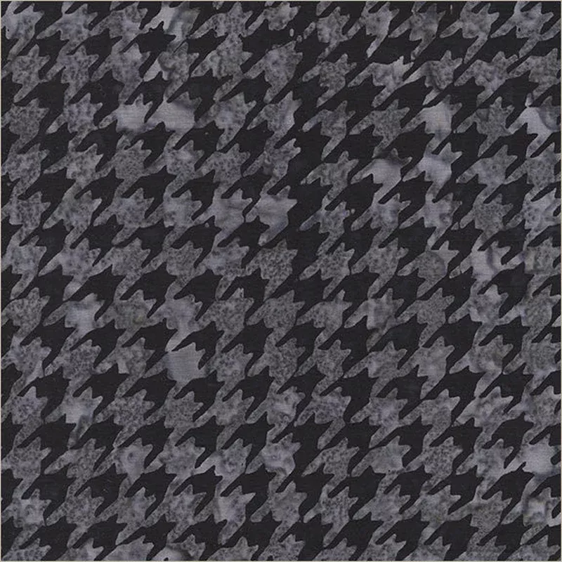 Harlequin & Houndstooth Anthology Fabrics 8117Q-1 Black Granite Houndstooth Batik Cotton