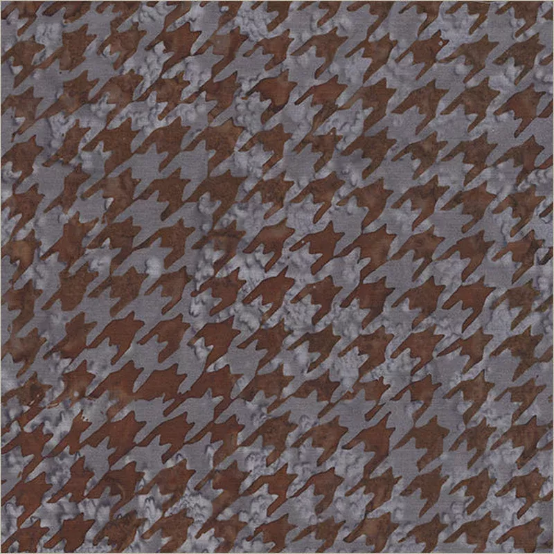 Harlequin & Houndstooth Anthology Fabrics 8117Q-2 Chocolate Grey Houndstooth Batik Cotton