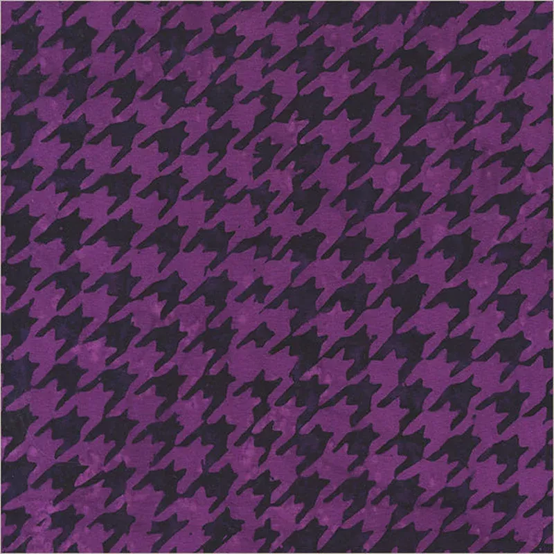 Harlequin & Houndstooth Anthology Fabrics 8117Q-4 Deep Violet Houndstooth Batik Cotton