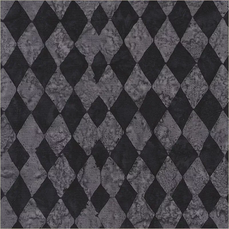 Harlequin & Houndstooth Anthology Fabrics 8118Q-1 Black Granite Harlequin Batik Cotton