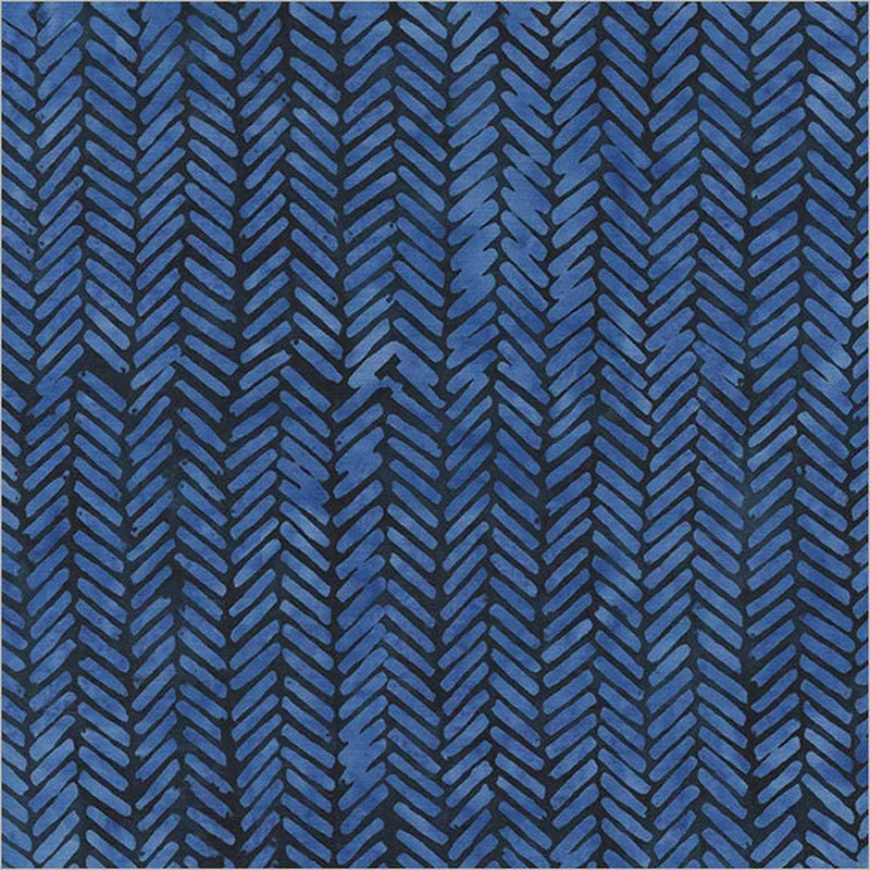 Harlequin & Houndstooth Anthology Fabrics 8119Q-9 Navy Blue Herringbone Batik Cotton