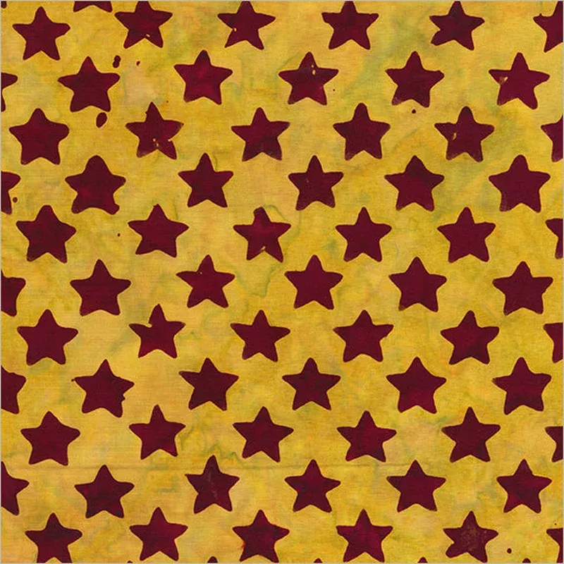 Harlequin & Houndstooth Anthology Fabrics 8120Q-5 Plum Citrus Stars Batik Cotton