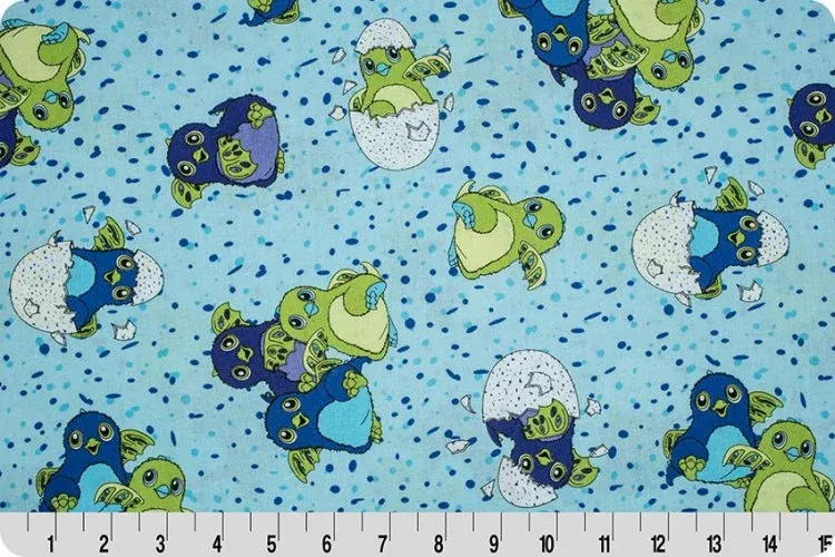 Hatchimal Discover Draggles Cotton Print Blue