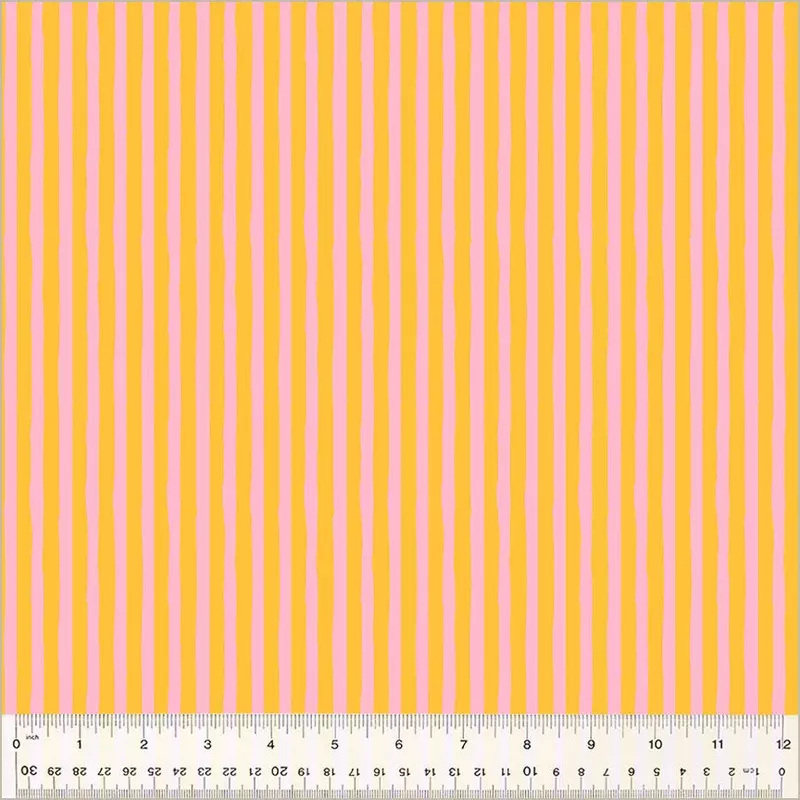Heather Ross Ruby + Bee Blenders Heather Ross 54418-36 Turmeric/Vervain Drawn Stripe High Density Cotton