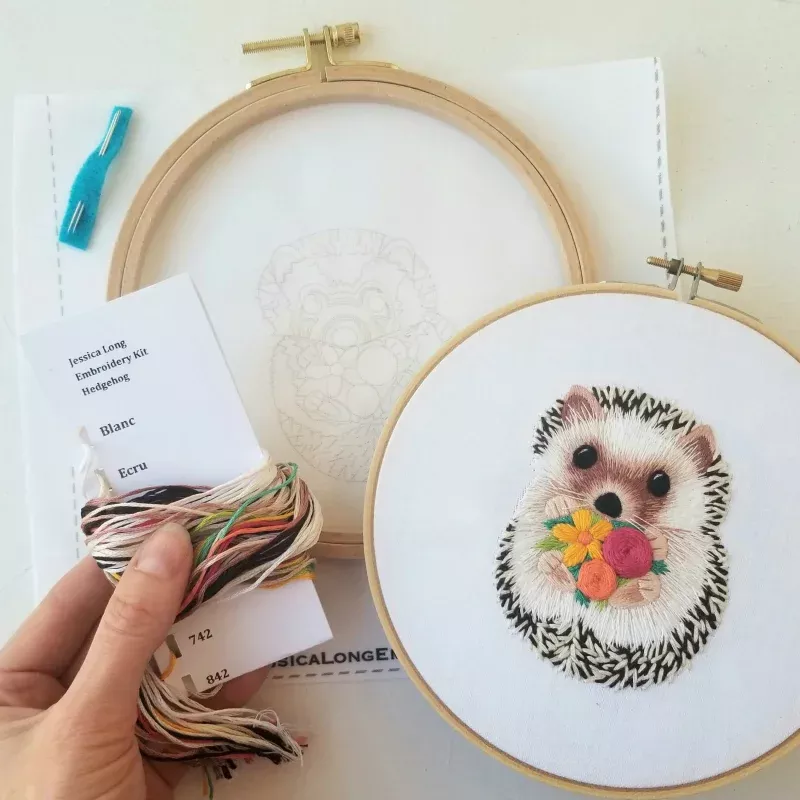 Hedgehog Embroidery Kit