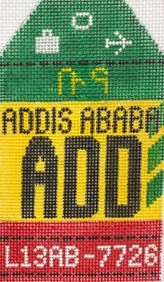Hedgehog Needlepoint – Addis Ababa Travel Tag
