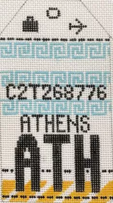 Hedgehog Needlepoint – Athens Travel Tag