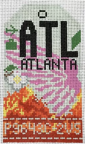 Hedgehog Needlepoint – Atlanta Travel Tag