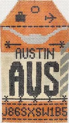 Hedgehog Needlepoint – Austin Travel Tag