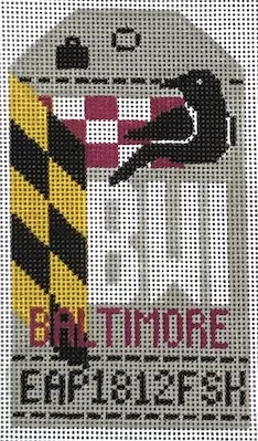 Hedgehog Needlepoint – Baltimore Travel Tag