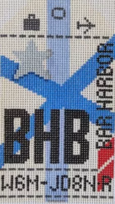 Hedgehog Needlepoint – Bar Harbor Retro Travel Tag