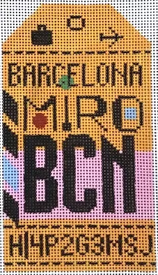 Hedgehog Needlepoint – Barcelona Travel Tag