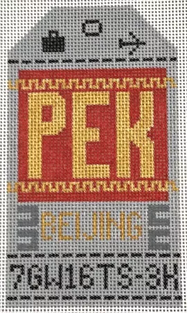 Hedgehog Needlepoint – Beijing Retro Travel Tag