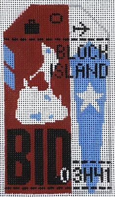 Hedgehog Needlepoint – Block Island Travel Tag