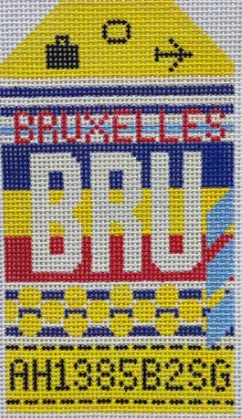 Hedgehog Needlepoint – Brussels Retro Travel Tag