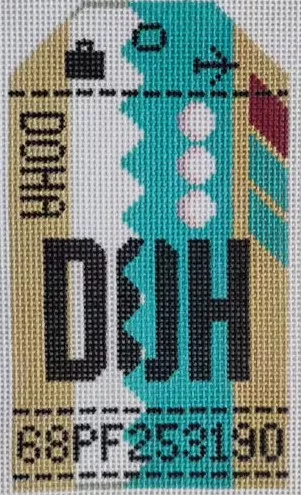 Hedgehog Needlepoint – Doha Retro Travel Tag