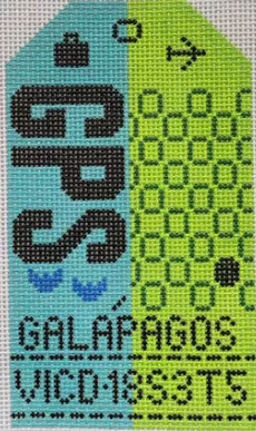 Hedgehog Needlepoint – Galapagos Retro Travel Tag