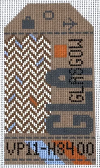 Hedgehog Needlepoint – Glasgow Retro Travel Tag