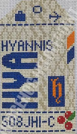 Hedgehog Needlepoint – Hyannis Retro Travel Tag