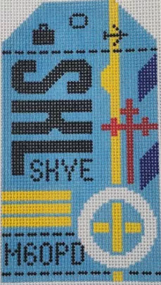 Hedgehog Needlepoint – Isle of Skye Retro Travel Tag
