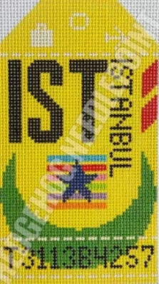 Hedgehog Needlepoint – Istanbul Retro Travel Tag