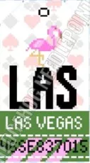 Hedgehog Needlepoint – Las Vegas Retro Travel Tag