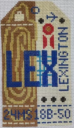 Hedgehog Needlepoint – Lexington Retro Travel Tag