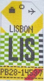 Hedgehog Needlepoint – Lisbon Retro Travel Tag