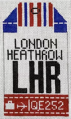 Hedgehog Needlepoint – London Heathrow Travel Tag
