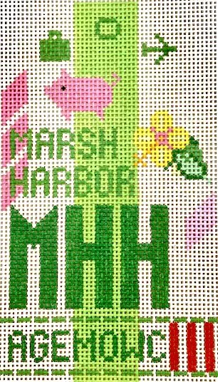 Hedgehog Needlepoint – Marsh Harbor Travel Tag