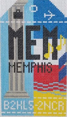 Hedgehog Needlepoint – Memphis Retro Travel Tag