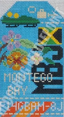 Hedgehog Needlepoint – Montego Bay Retro Travel Tag