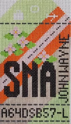 Hedgehog Needlepoint – Orange County Retro Travel Tag