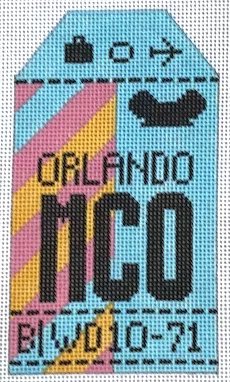 Hedgehog Needlepoint – Orlando Travel Tag