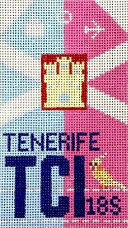 Hedgehog Needlepoint – Tenerife Travel Tag